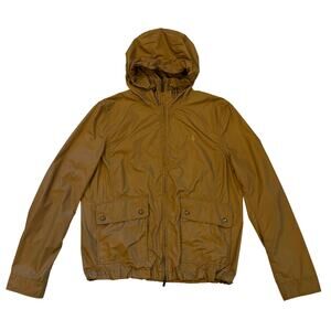 Vtg Ralph Lauren Golf Jacket Womens Medium Brown Windbreaker Hooded Lightweight